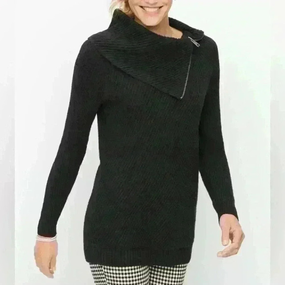 Talbots Split Neck Cotton Blend Sweater Small - Picture 6 of 6